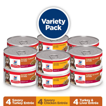 Hill's Science Diet Adult Minced Canned Cat Food Variety Pack