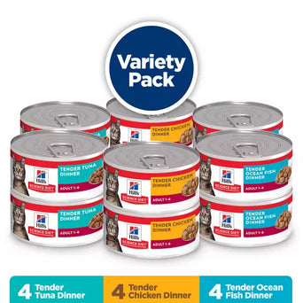 Hill's Science Diet Adult Morsels Canned Cat Food Variety Pack