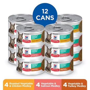 Hill's Science Diet Adult Perfect Weight Medley Canned Cat Food Variety Pack