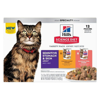 Hill's Science Diet Adult Sensitive Stomach & Skin Cat Food Pouch Variety Pack