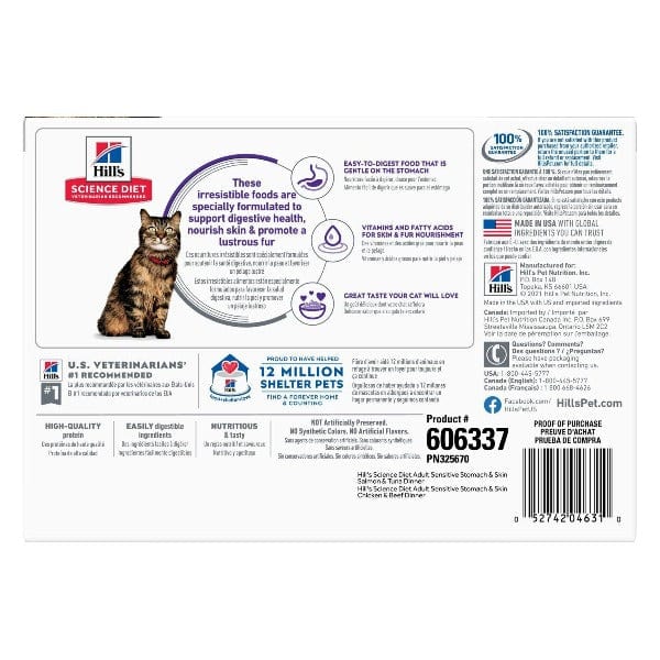 Hill's Science Diet Adult Sensitive Stomach & Skin Cat Food Pouch Variety Pack