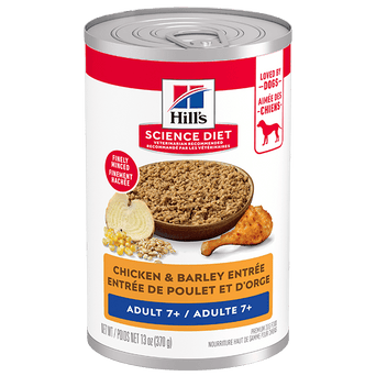 Hill's Science Diet Chicken & Barley Entree Adult 7+ Canned Dog Food, 13oz