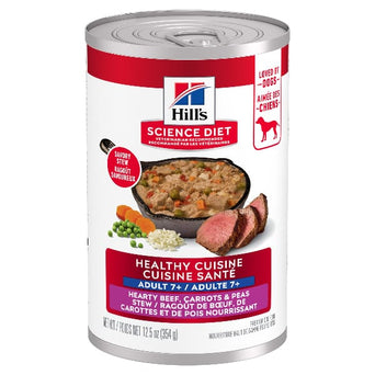Hill's Science Diet Healthy Cuisine Braised Beef, Carrots & Peas Stew Adult 7+ Canned Dog Food, 12.5oz