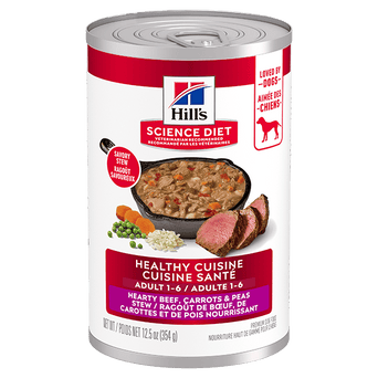 Hill's Science Diet Healthy Cuisine Braised Beef, Carrots & Peas Stew Adult Canned Dog Food, 12.5oz