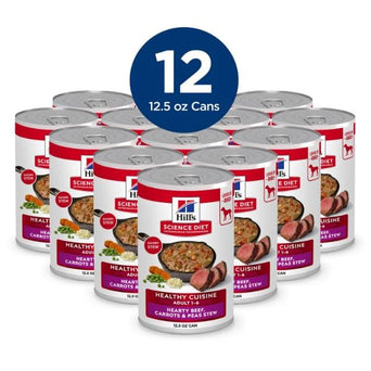 Hill's Science Diet Healthy Cuisine Braised Beef, Carrots & Peas Stew Adult Canned Dog Food, 12.5oz