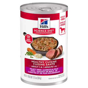 Hill's Science Diet Healthy Cuisine Braised Beef, Carrots & Peas Stew Adult Canned Dog Food, 12.5oz