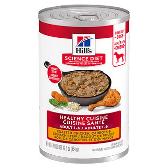 Hill's Science Diet Healthy Cuisine Roasted Chicken, Carrots & Spinach Stew Adult Canned Dog Food, 12.5oz