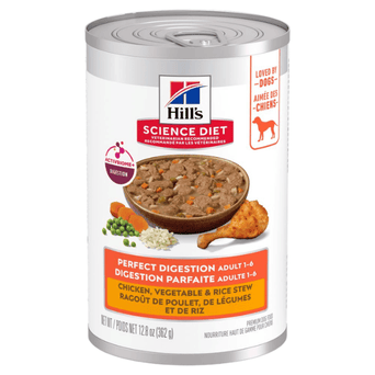 Hill's Science Diet Perfect Digestion Chicken, Vegetable & Rice Stew Adult Canned Dog Food, 12.8oz