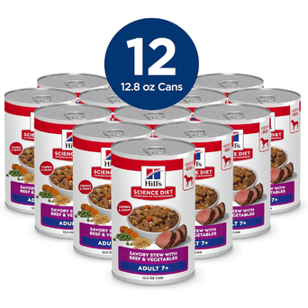 Hill's Science Diet Savory Stew with Beef & Vegetables Adult 7+ Canned Dog Food, 12.8oz