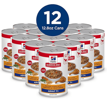 Hill's Science Diet Savory Stew with Chicken & Vegetables Adult 7+ Canned Dog Food, 12.8oz