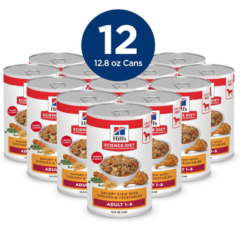 Hill's Science Diet Savory Stew with Chicken & Vegetables Adult Canned Dog Food, 12.8oz