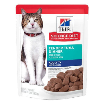 Hill's Science Diet Tender Tuna Dinner Adult 7+ Cat Food Pouch