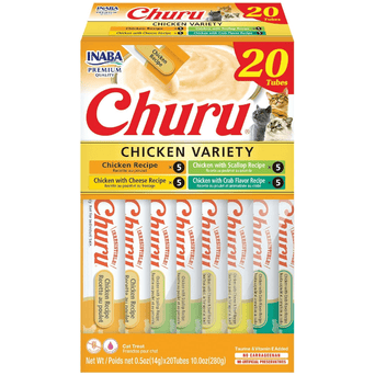Inaba Foods Inc. Inaba Churu Chicken Recipe Creamy Purée Cat Treat Variety Box