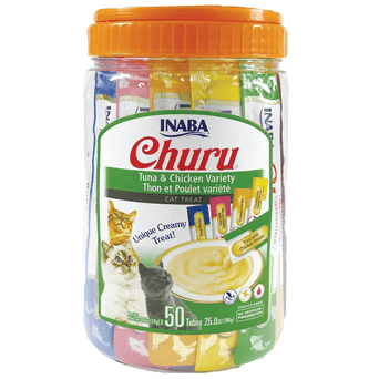 Inaba Foods Inc. Inaba Churu Chicken & Tuna Recipe Creamy Purée Cat Treat Variety Jar
