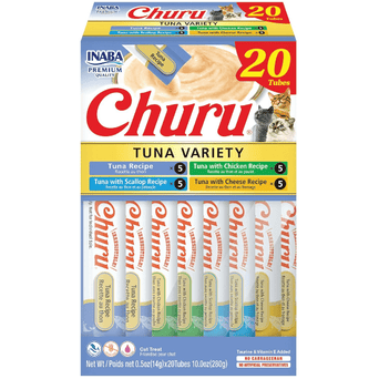 Inaba Foods Inc. Inaba Churu Tuna Recipe Creamy Purée Cat Treat Variety Box