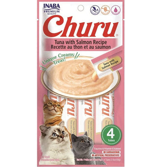 Inaba Foods Inc. Inaba Churu Tuna with Salmon Recipe Creamy Purée Cat Treat
