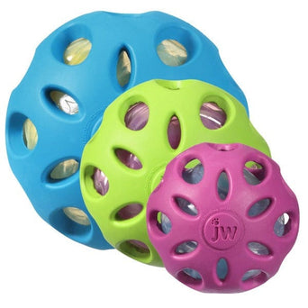 JW Pet JW Pet Crackle Heads Crackle Ball Rubber Dog Toy