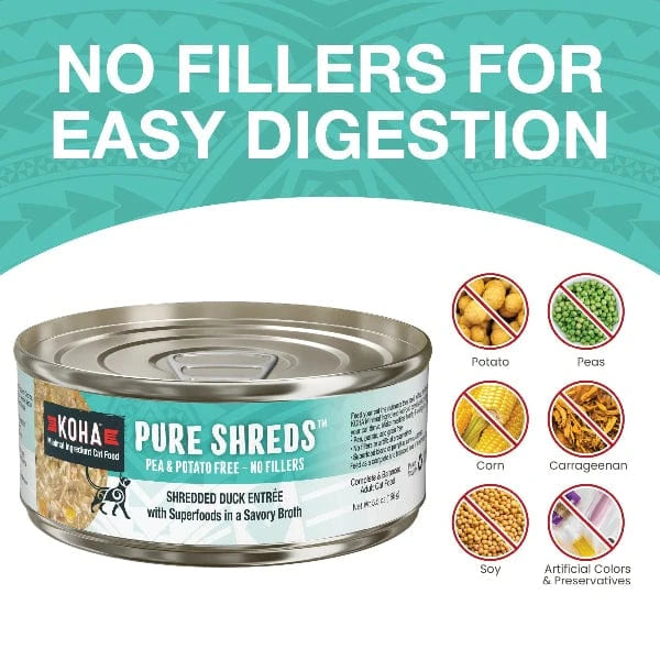 KOHA Pet KOHA Pure Shreds Shredded Duck Entree Canned Cat Food, 5.5oz