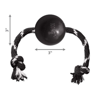 KONG KONG Extreme Ball w/ Rope Dog Toy