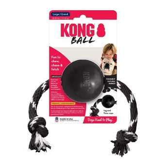 KONG KONG Extreme Ball w/ Rope Dog Toy