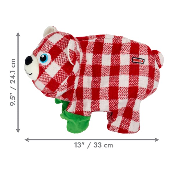 KONG KONG Holiday Low Stuff Flanimalz Bear Dog Toy
