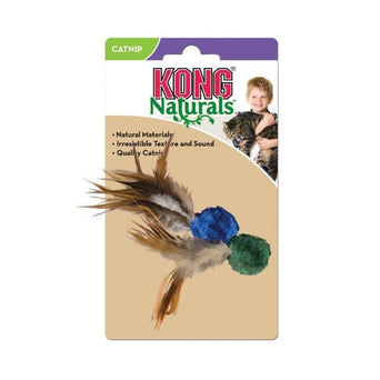 KONG KONG Naturals Crinkle Ball w/Feathers Cat Toy