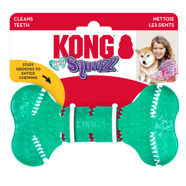 Grand Os SQUEEZZ BONE pour chien KONG - DogFrenchTouch