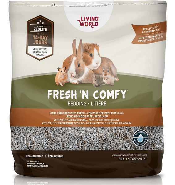 thumbnail image 2 of Living World Fresh N Comfy Pet Bedding - Recycled Newspaper, Baking Soda, 3050 Cu In (Tan) 2 of 9