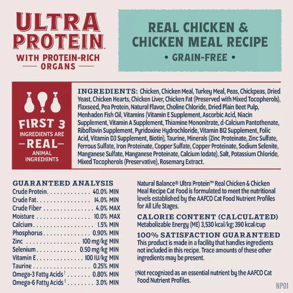 Natural Balance Natural Balance Original Ultra Protein Real Chicken & Chicken Meal Recipe Dry Cat Food