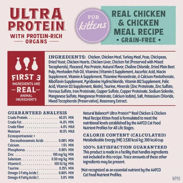 Natural Balance Natural Balance Original Ultra Protein Real Chicken & Chicken Meal Recipe Dry Kitten Food