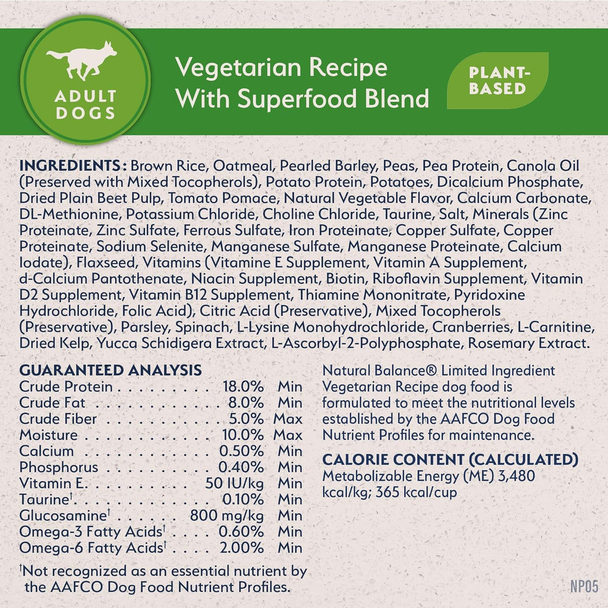 Natural Balance Natural Balance Plant Powered Vegetarian Recipe Dry Dog Food, 24lb