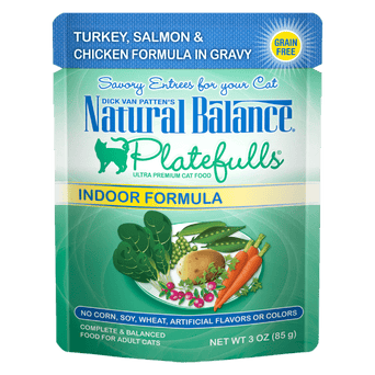 Natural Balance Natural Balance Platefulls Indoor Turkey, Salmon & Chicken Formula in Gravy Soft Cat Food Pouches