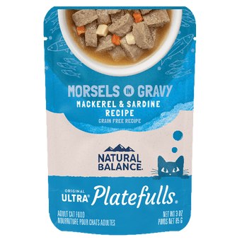 Natural Balance Natural Balance Platefulls Mackerel & Sardine Recipe Morsels in Gravy Cat Food Pouches