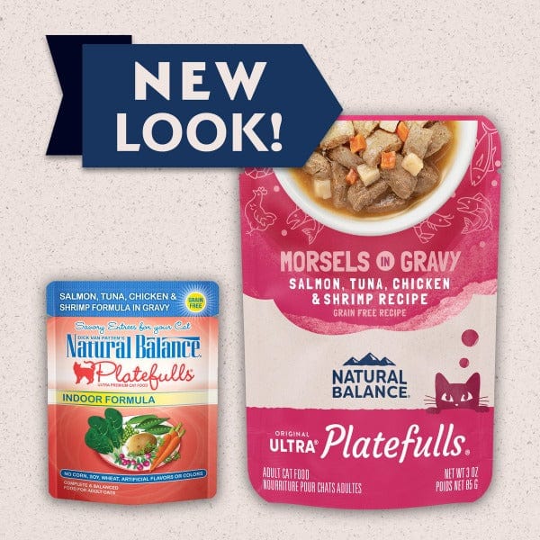 Natural Balance Natural Balance Platefulls Salmon, Tuna, Chicken & Shrimp Recipe Morsels in Gravy Cat Food Pouches