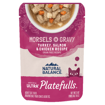 Natural Balance Natural Balance Platefulls Turkey, Salmon & Chicken Recipe Morsels in Gravy Soft Cat Food Pouches