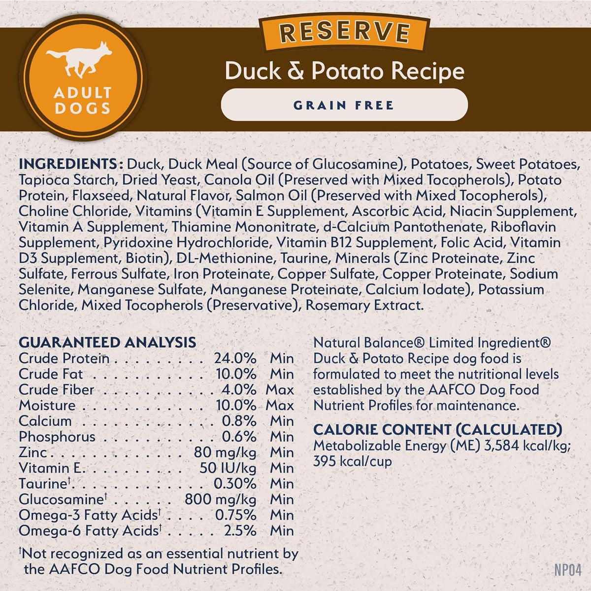 Natural Balance Natural Balance Reserve Grain Free Duck & Potato Recipe Dry Dog Food