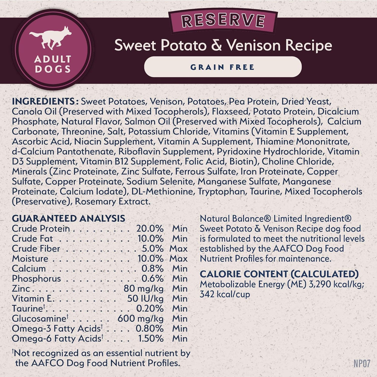 Natural Balance Natural Balance Reserve Grain Free Sweet Potato & Venison Recipe Dry Dog Food