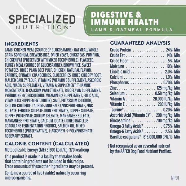 Natural Balance Natural Balance Specialized Nutrition Digestive & Immune Health Adult Dry Dog Food