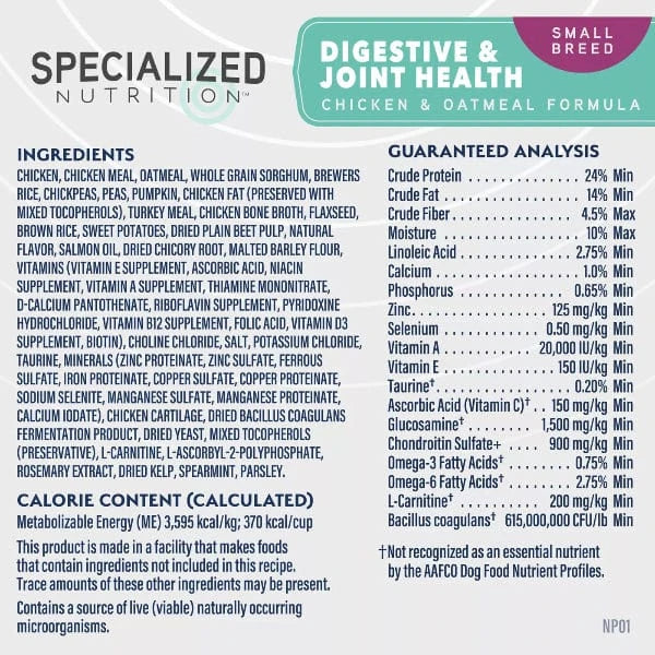 Natural Balance Natural Balance Specialized Nutrition Small Breed Digestive & Joint Health Adult Dry Dog Food