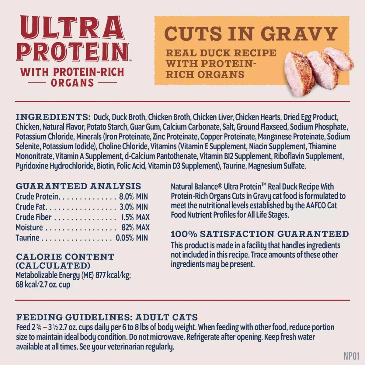 Natural Balance Natural Balance Ultra Protein Real Duck Recipe With Protein-Rich Organs Cuts in Gravy Cat Food