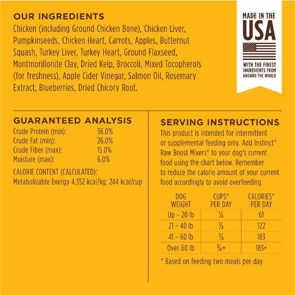 Instinct Raw Boost Freeze Dried Mixers Cage Free Chicken 6 oz