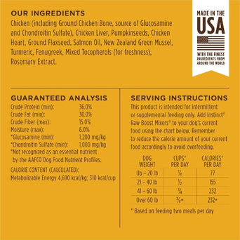 Nature's Variety Instinct Raw Boost Mixers Mobility Support Dog Food Topper