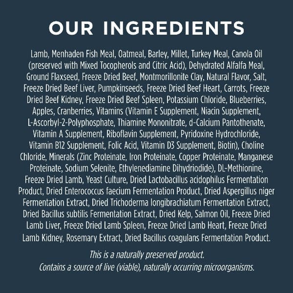 Instinct Raw Boost Whole Grain Real Lamb Oatmeal Recipe Dry Dog Food 20lb