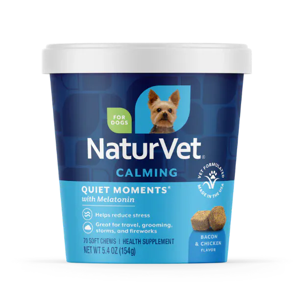 NaturVet NaturVet Quiet Moments Calming Aid Plus Melatonin Soft Chews For Dogs