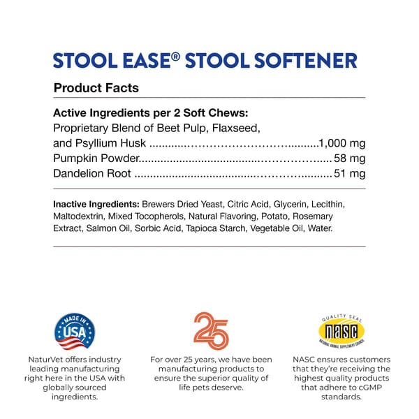 NaturVet Stool Ease (Stool Softener) Soft Chews For Dogs Petland Canada