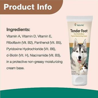 NaturVet NaturVet Tender Foot Topical Moisturizing Cream For Dogs & Cats