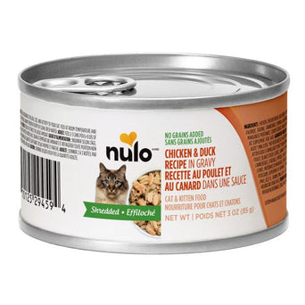 Nulo Nulo Shredded Chicken & Duck in Gravy Recipe Canned Cat Food, 3oz