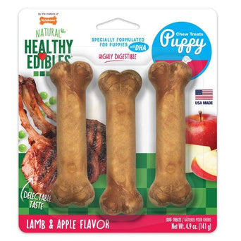 Nylabone Nylabone Healthy Edibles Lamb & Apple Flavour Regular Puppy Chews 3 Pack
