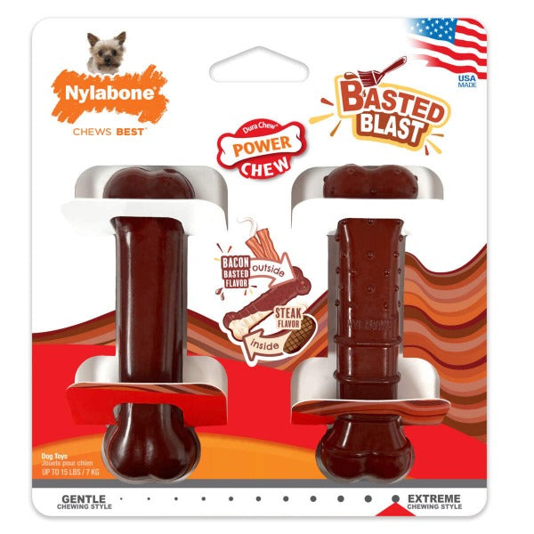 Nylabone Nylabone Power Chew Basted Blast Dual Flavored Dog Chew Toys