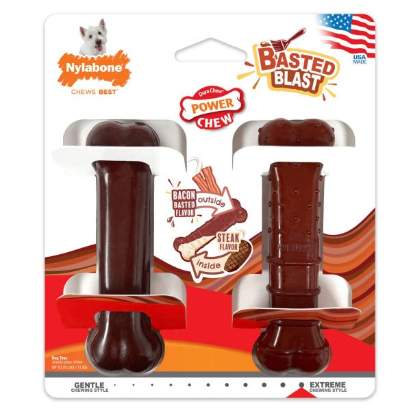 Nylabone Nylabone Power Chew Basted Blast Dual Flavored Dog Chew Toys